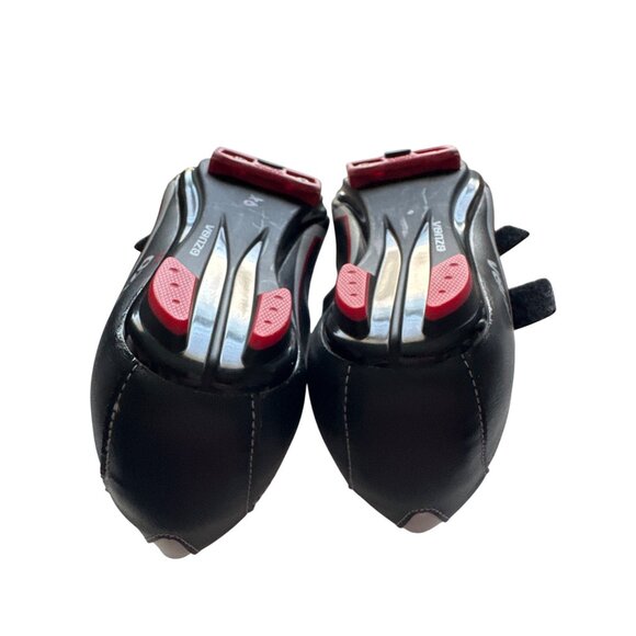 Venzo Cycling Shoes Black & Red SPD Compatible With 3-Strap Closure Size 10 - Picture 8 of 8